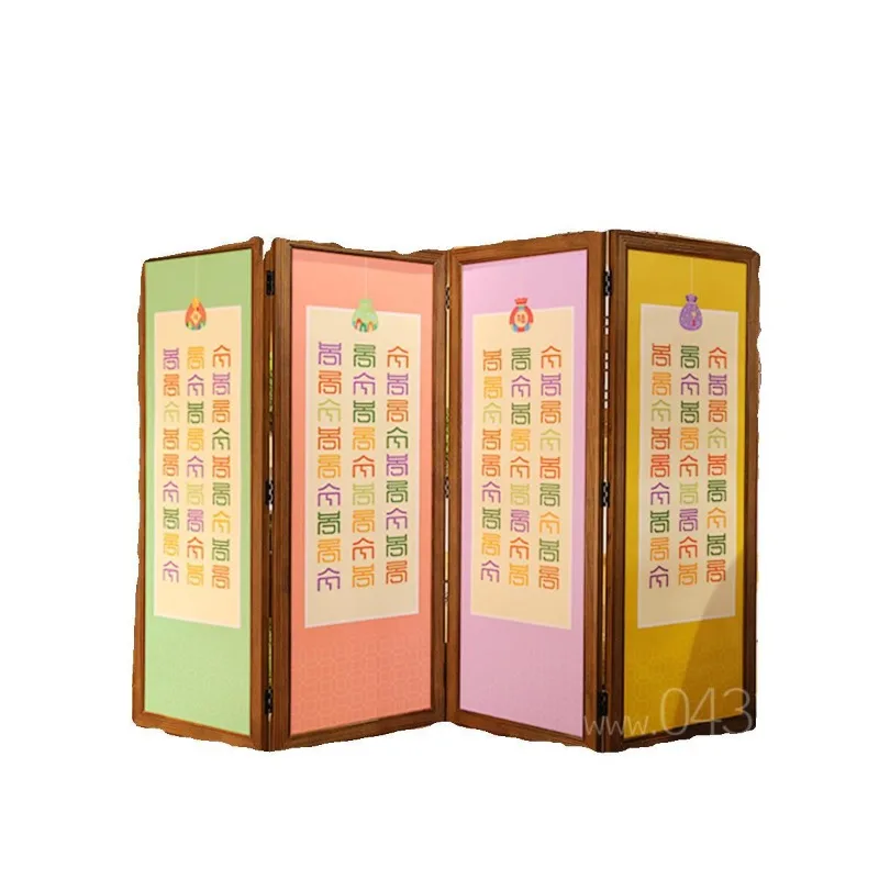 folk customs characteristic screen one year old, feast traditional decoration folding screen height 1400 Korean furniture 23021