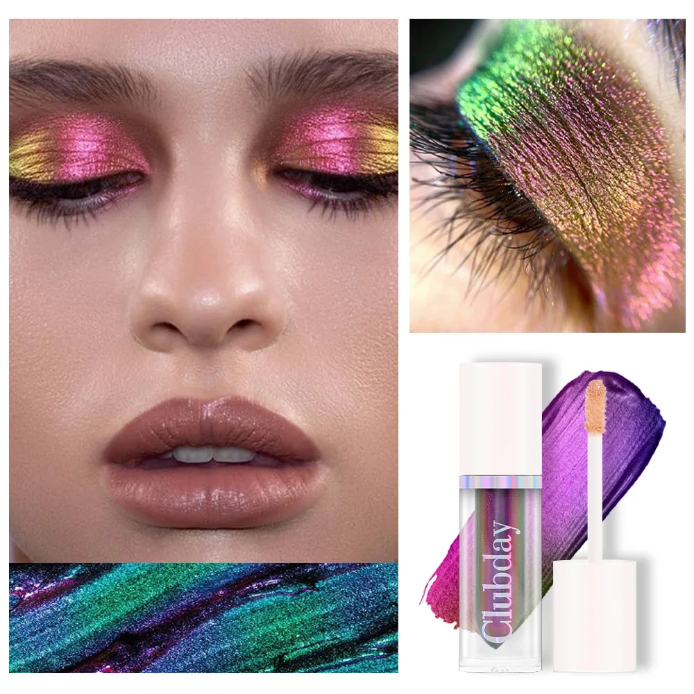 Julystar Multichrome Eye Shadow Líquido para Mulheres, Maquiagem Cosmética, 6 Cores, Pigmentos Cintilantes, Camaleão, Novo