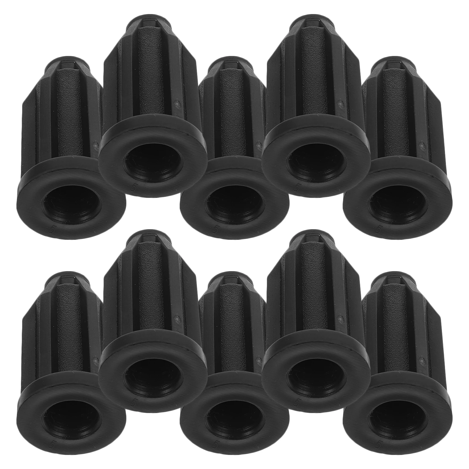 10 Pcs Wheel Cover Caster Stem Inserts Plastic Socket Black Sleeve Replacement Mounting for Protective Automatic
