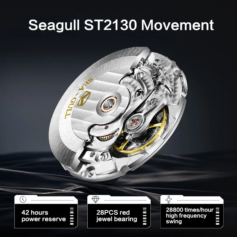 Seagull-Reloj de pulsera para hombre, cronógrafo mecánico automático, serie Skyline, regla deslizante, piloto de la Fuerza Aérea, 2023, nuevo, 1124