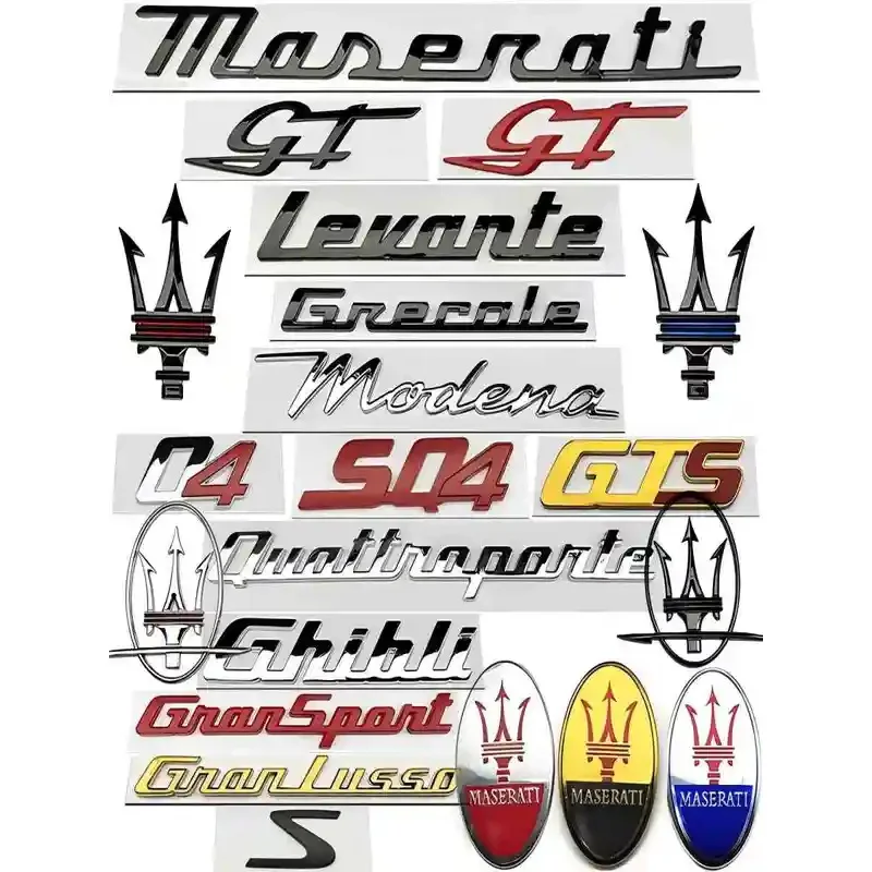 

Car Rear Trunk Letters Words Logo Badge Emblem Decals Sticker For Maserati Quattroporte Modena Levante Ghibli Accessories