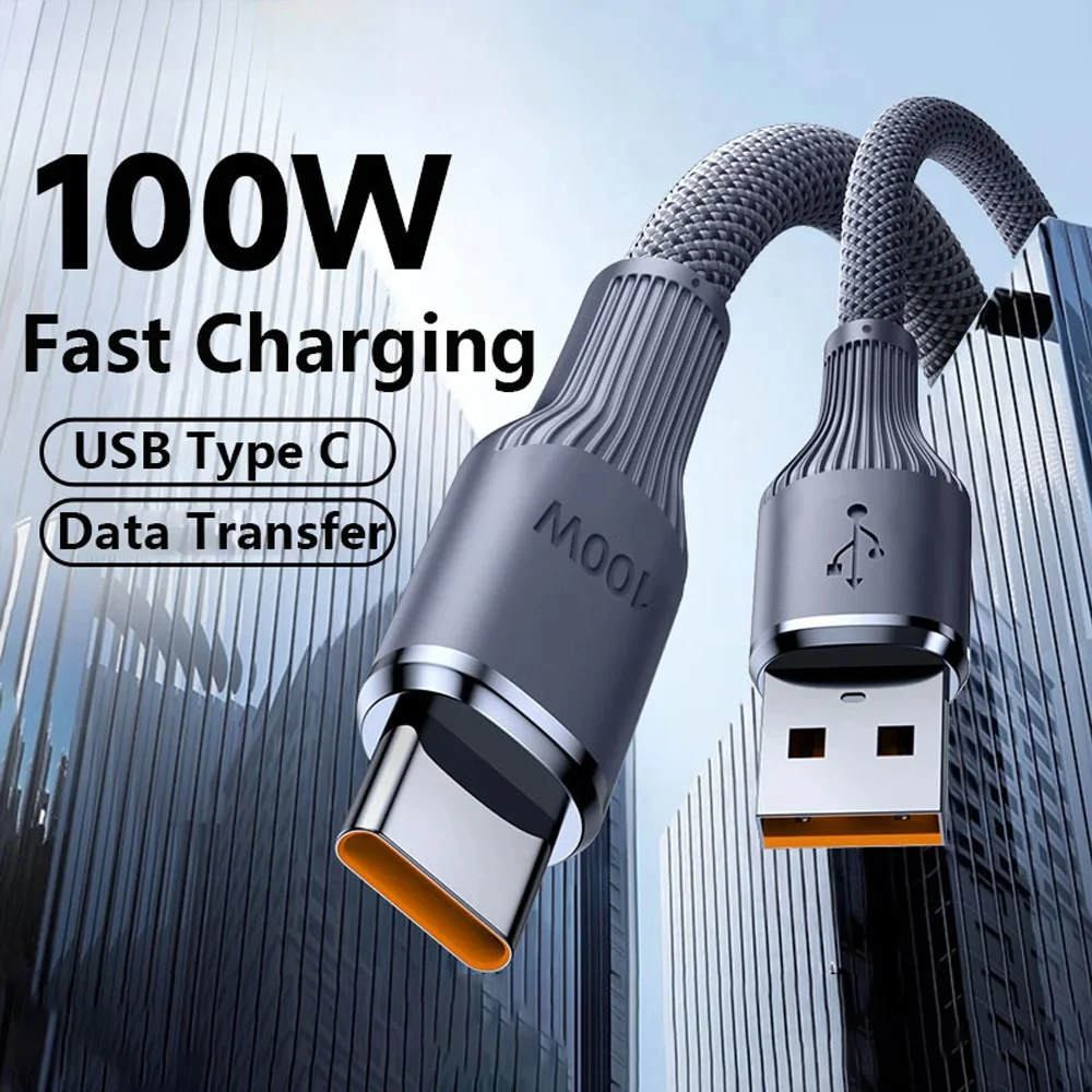 100W 6A Max Type-C/USB To Type-C Super Fast Charging Data Cable for Samsung S24 S23 Xiaomi 14pro 13 Redmi 13C Huawei OPPO