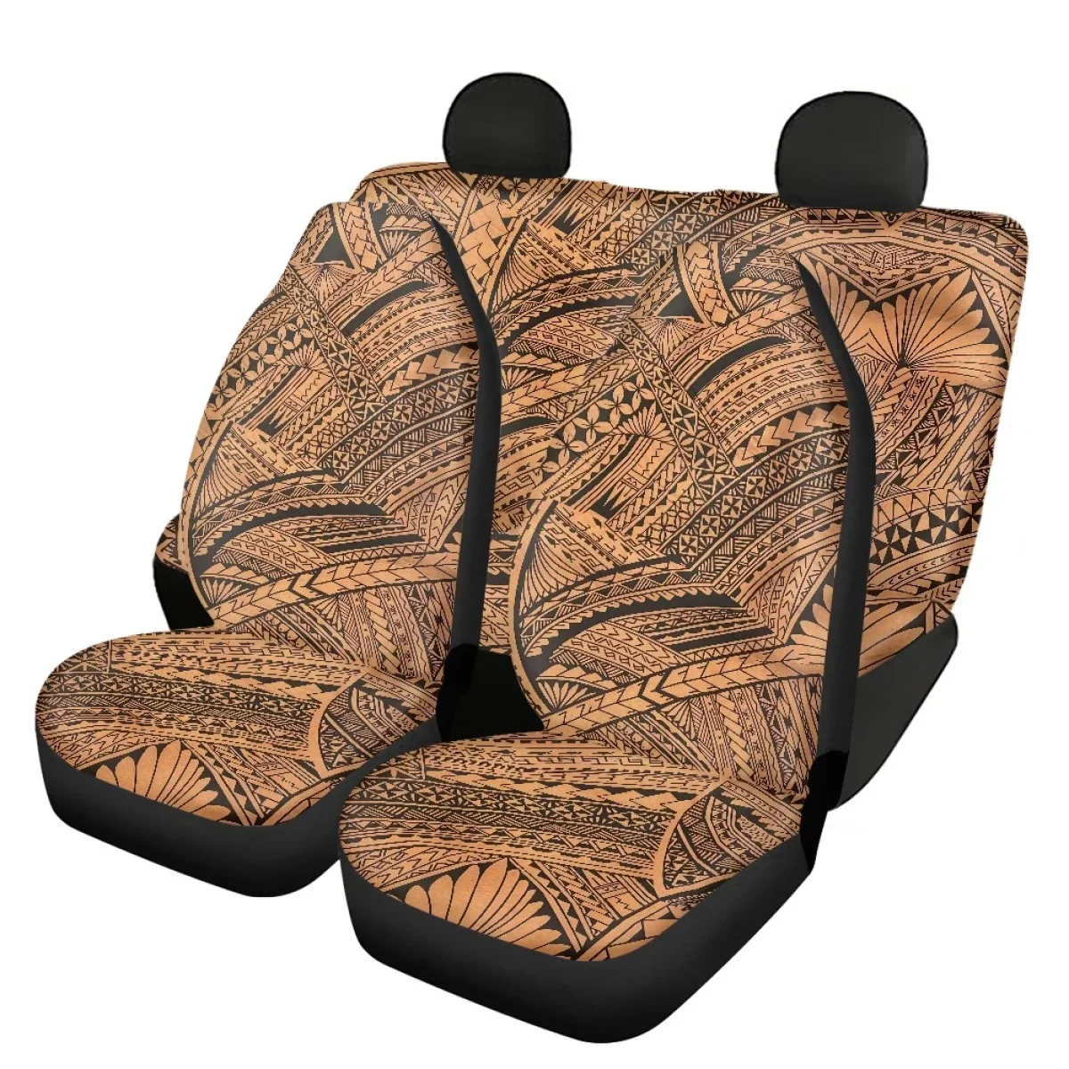 Polynesian Tribal Motifs Art Design Car Seat Cover Fashion Soft Front and Back Car Seat Covers for Vehicle Seat Protect Durable