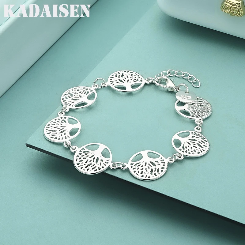 Special Offer 925 Sterling Silver Pretty Tree Flowers Bracelet For Women Wedding Engagement Fashion Jewelry Couple Gift
