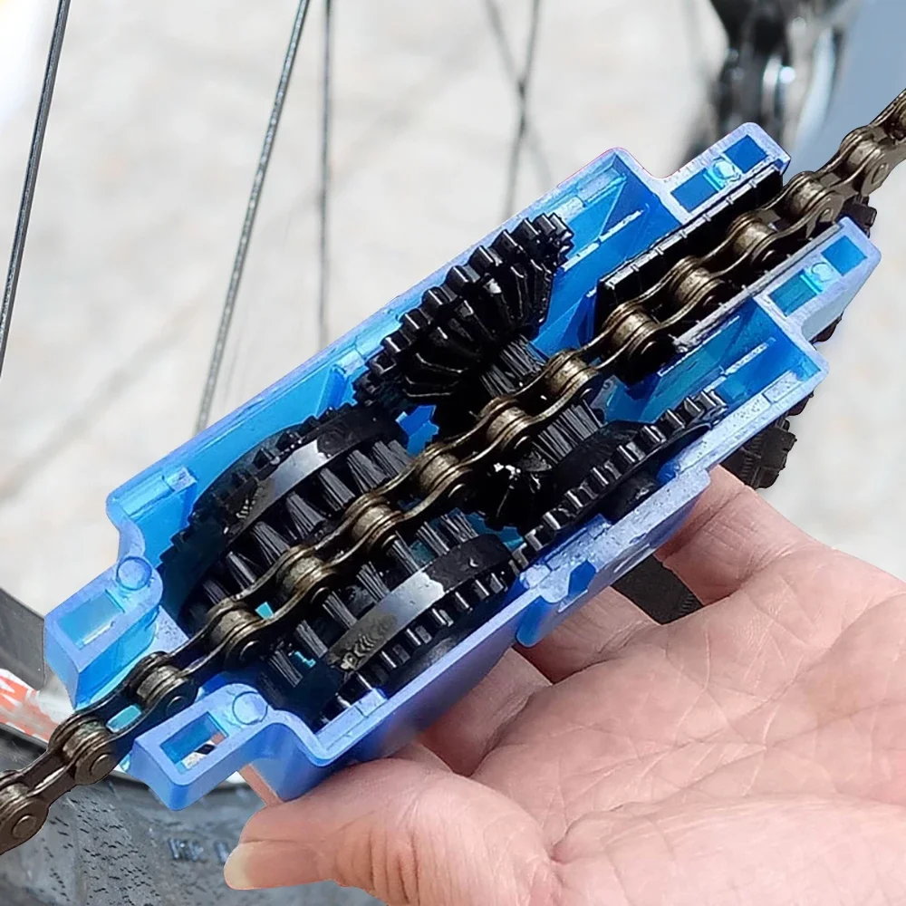 Kit de limpiador de cadena de bicicleta portátil, herramienta de lavado de cepillos de bicicleta, herramienta de limpieza de ciclismo de montaña, accesorios de conducción al aire libre