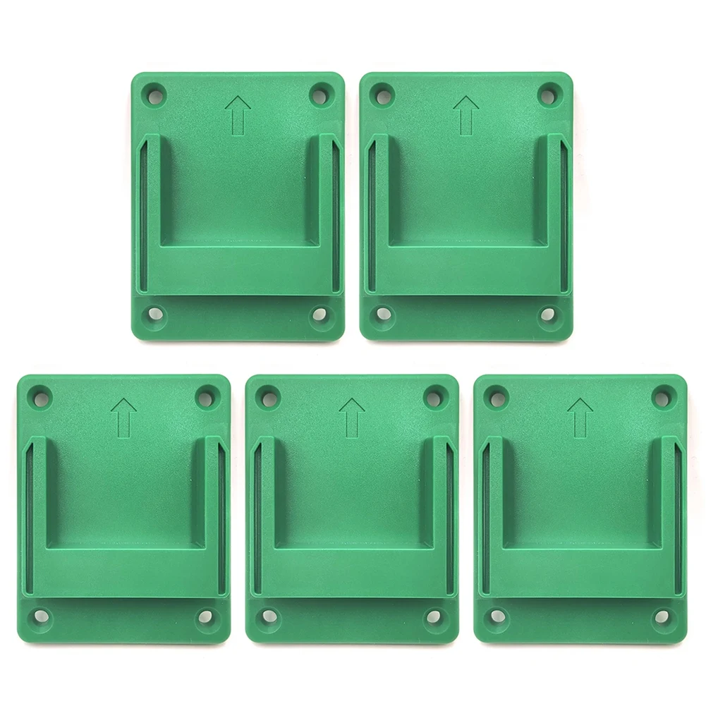 5Pcs Wall Mount Holder Tool Storage Rack Bracket Fixing Devices For Hitachi/Hikoki/Metabo HPT 18V 36V Power Tool Durable Green