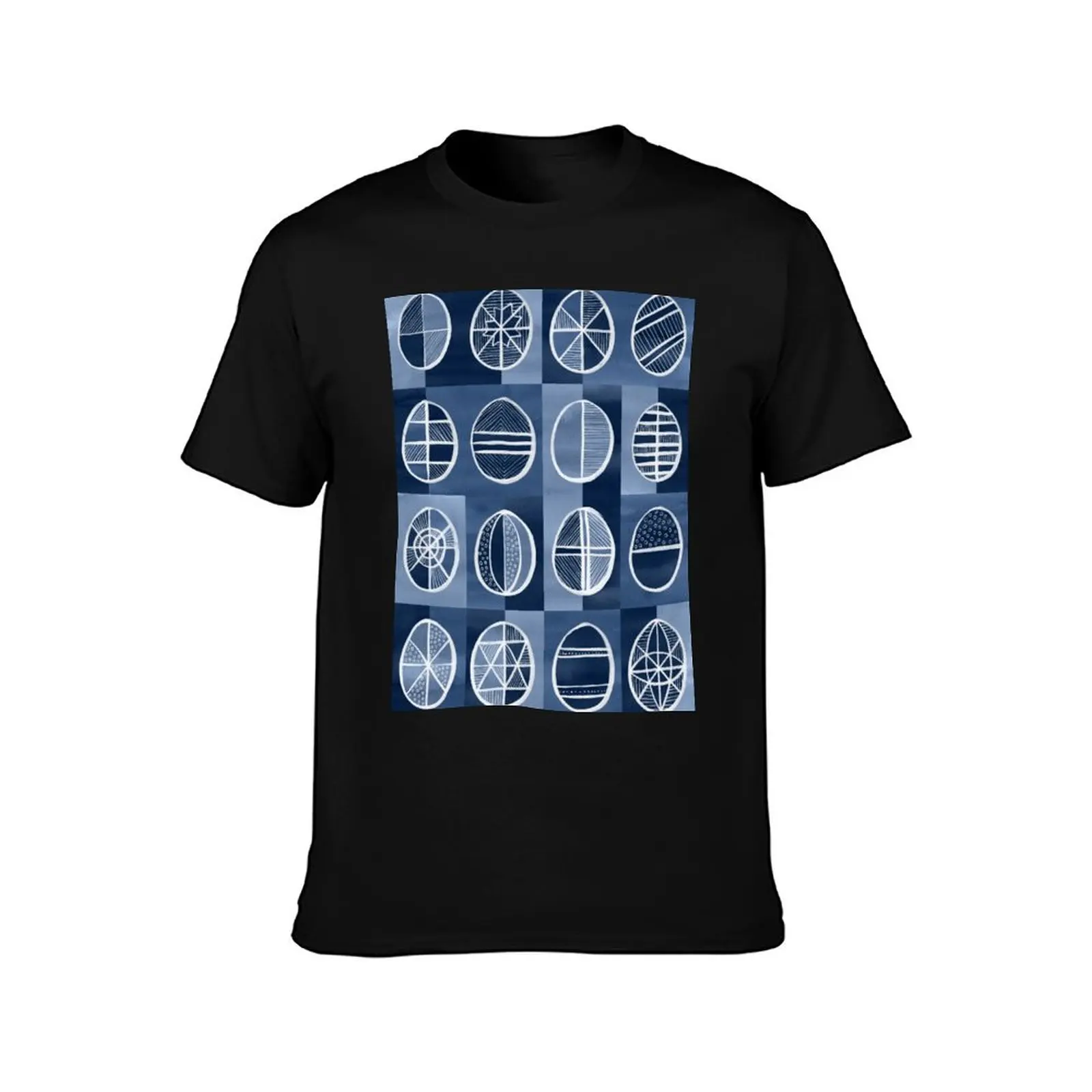 Easter Egg Batik / Indigo T-Shirt Breathable Mesh Panel T-Shirt