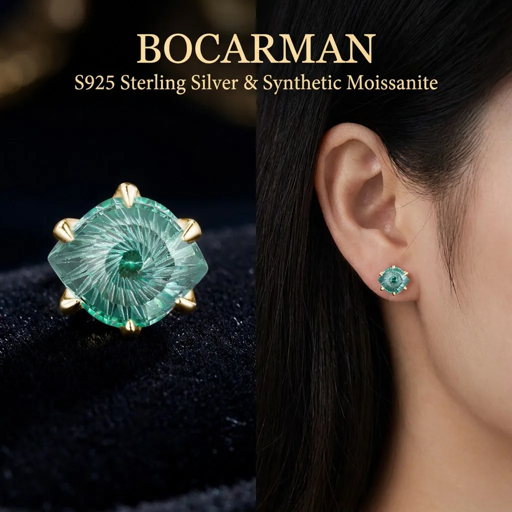 Screw Back Earrings S925 Silver Green Evil Eye CZ 18K Plated Hypoallergenic Symbolic Jewelry for Her