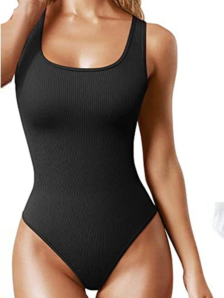 Shapewear de pescoço quadrado para mulheres, controle de barriga, modelador do corpo, bodysuit