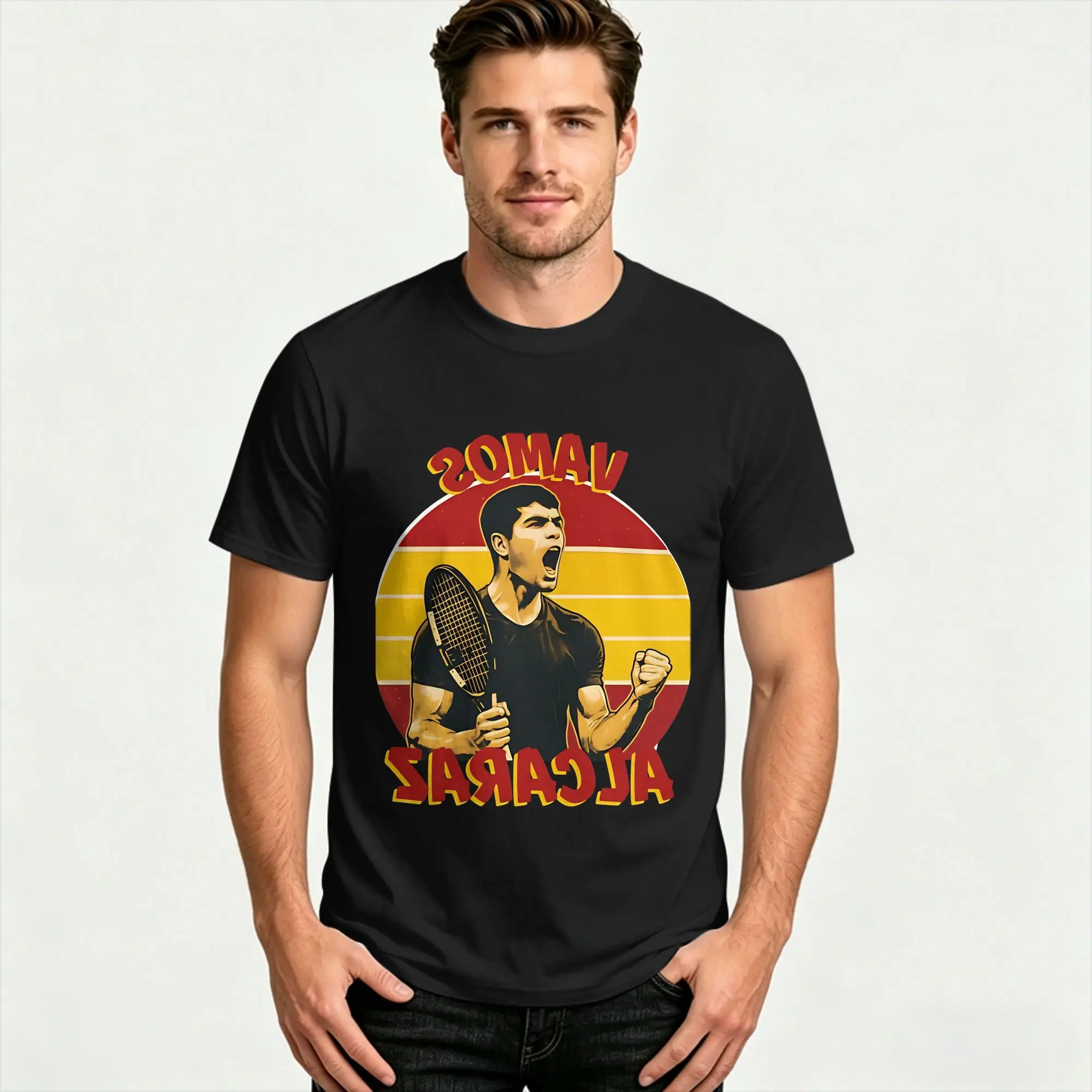 Harajuku T-Shirt Carlos Alcaraz Vamos Cotton T Shirts  Fashion Tshirt for Man Summer Y2K Basic Casual Short Sleeve Top Tees