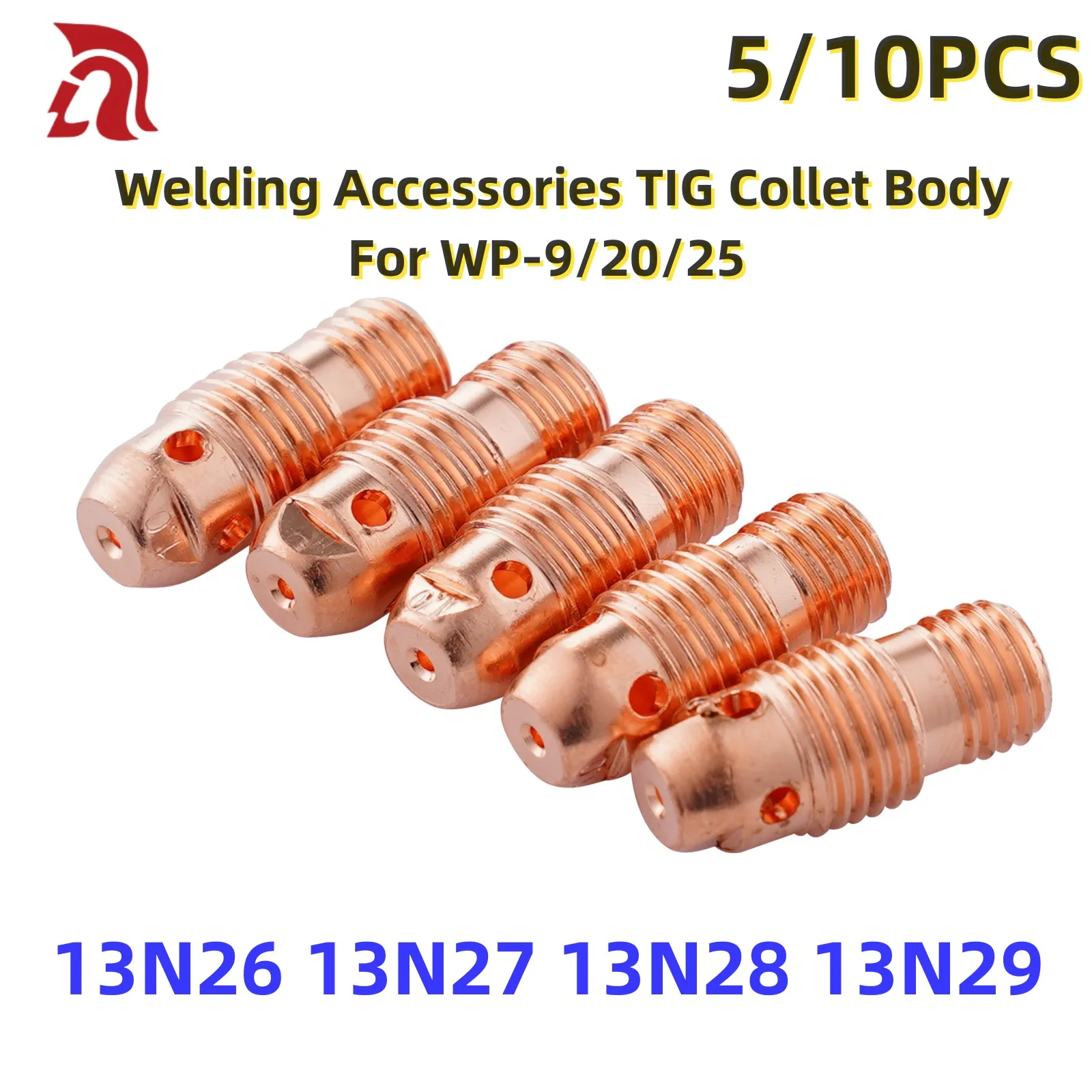 

5/10Pcs TIG Collet Body 1.0/1.6/2.4/3.2mm 13N26 13N27 13N28 13N29 Orifice Fit WP9 WP20 TIG Welding Torch