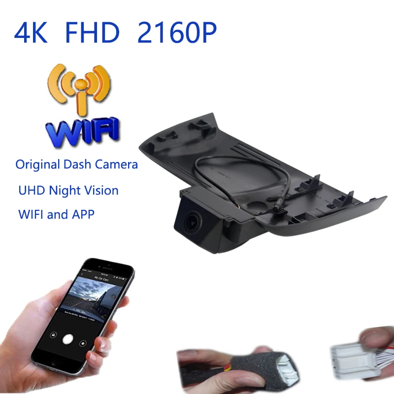 4K Plug And Play Car Video Recorder Wifi DVR Dash Camera For Honda CRV CR-V Breeze 2019 2020 2021 2022 Wide Angle