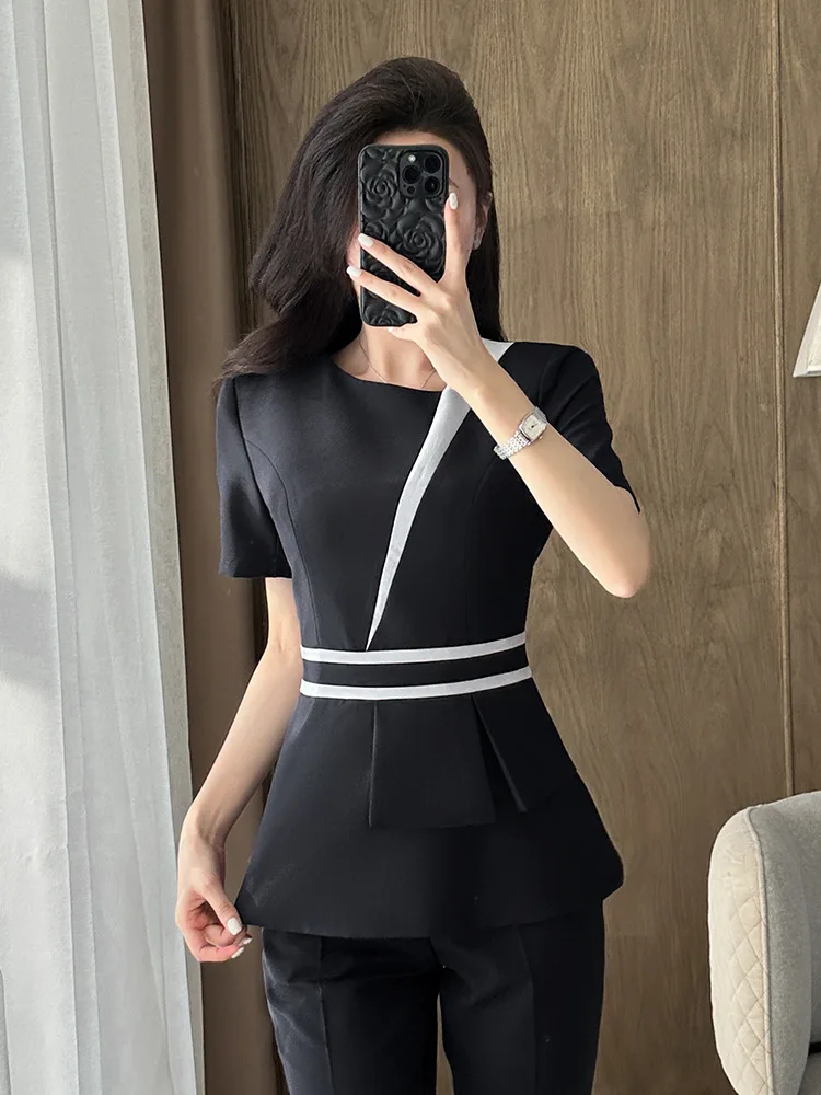 2025Summer uniforms for beauty salons, health centers, foot massage shops, and hotel front desk sales staff