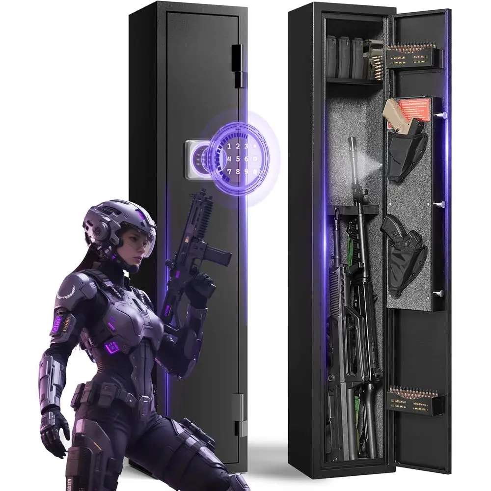 

Rifle and Pistol Safe: 2-3 Gun Storage Cabinet for Home Security