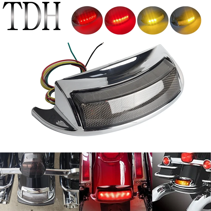 

Motorcycle Wing Tail Light Fender Taillight Turn Signal Brake Lights For Harley Touring Electra Glide Ultra Classic FLHTC 09-UP