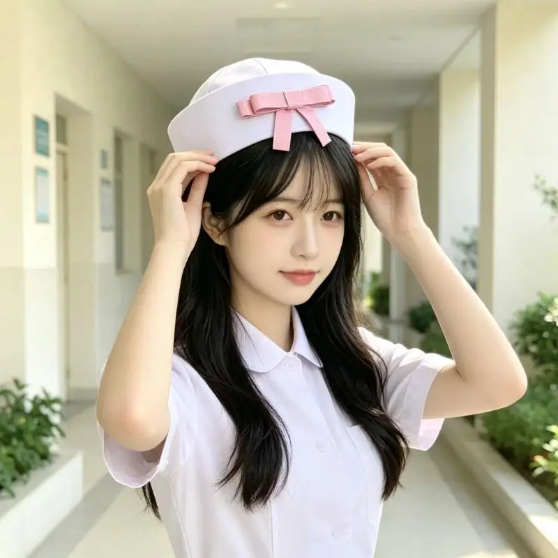 31BF Arched Top Brimless Sailor Hat for Theme Event Outfit Styling, 56-58 Size Cosplay Hat for Halloween Party Cosplay Wear