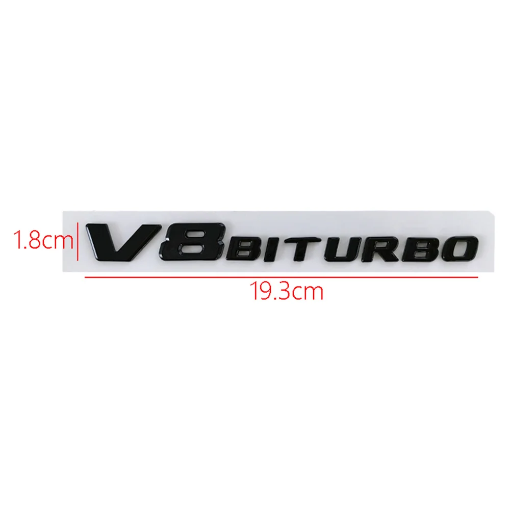 Mercedes Stickers Trunk Fender V8 Biturbo Emblem Matt Bright Black For Benz AMG w447 w205 w169 A B C E S G Class Car Accessories