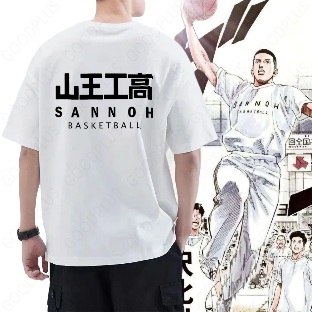 Eiji Sawakita Anime T-shirt Slam Dunk Akita Sannoh Manga Graphic Oversized Men Short Sleeve Tee Women Top Summer Couple Clothing