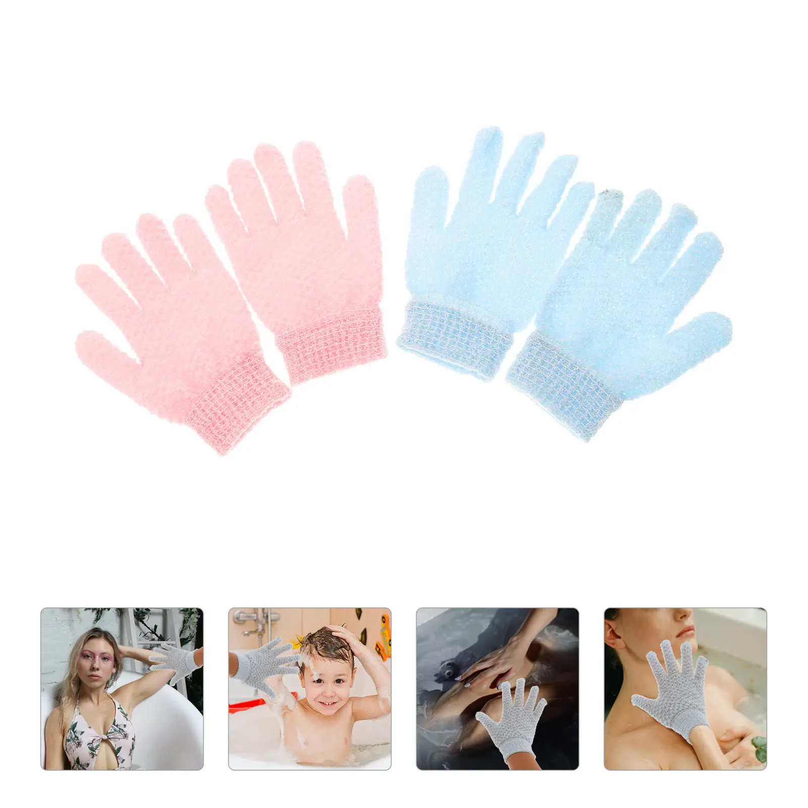 

Набор высококачественных отшелушивающих перчаток для душа: для бережного пилинга кожи, обильной пены, очищения спины, с разделенными пальцами