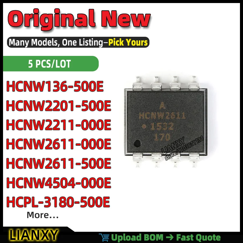 HCPL-3180-500E HCNW2611-000E HCNW136-500E HCNW4504-000E HCNW2611-500E HCNW2211-000E HCNW2201-500E HCNW3120-300E DIP-8
