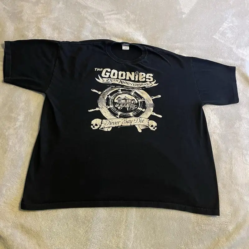 

Винтажная мужская футболка The Goonies Xl с черным черепом, уличная одежда для тренировок в тренажерном зале