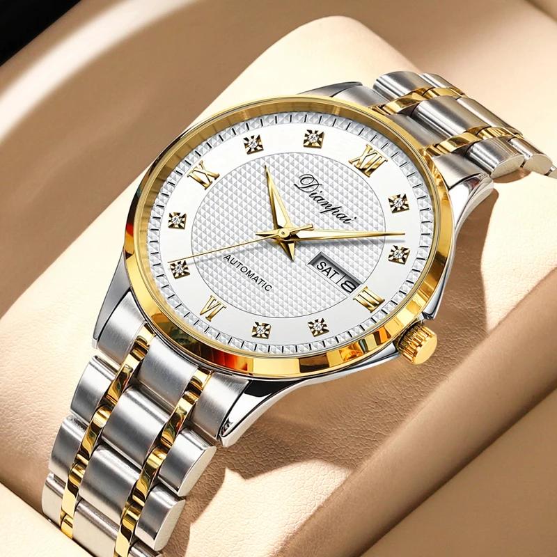 Fully automatic mechanical watch stainless steel with waterproof watch automatic winding Ramadan father\'s day giftmen\'s watch