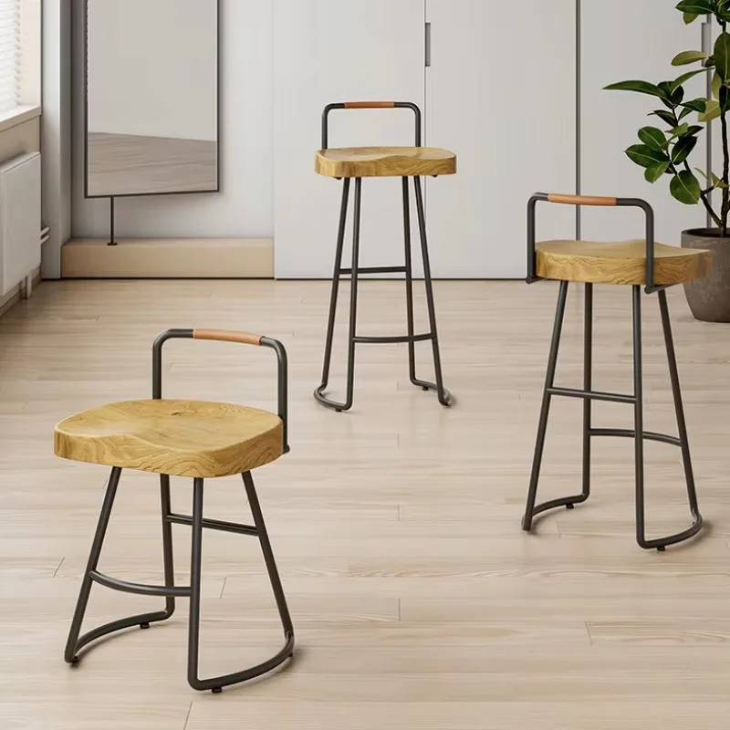 

Metal Style Lounge Bar Chairs Stool Modern Simple Nordic Design Bar Stools High Wood Banqueta Alta Para Cozinha Salon Furniture