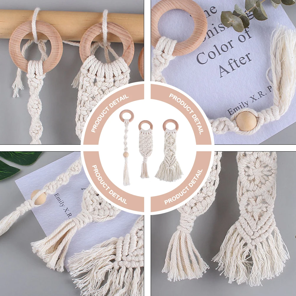 3 Pcs 아기 Teether 장난감 손으로 짠 어금니 막대 내구성 친환경 치아 스틱 쉬운 깨끗한 긴 사용 선물