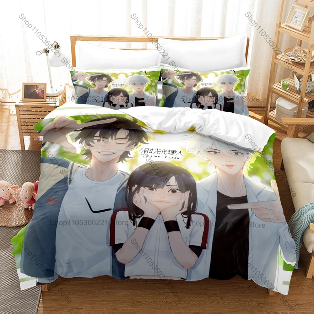 Cool Cool Urban Time Mission Character Graphic Link Click Anime Bedding Set Duvet Cover With 2 Pillowcases Otaku Bedroom Decor