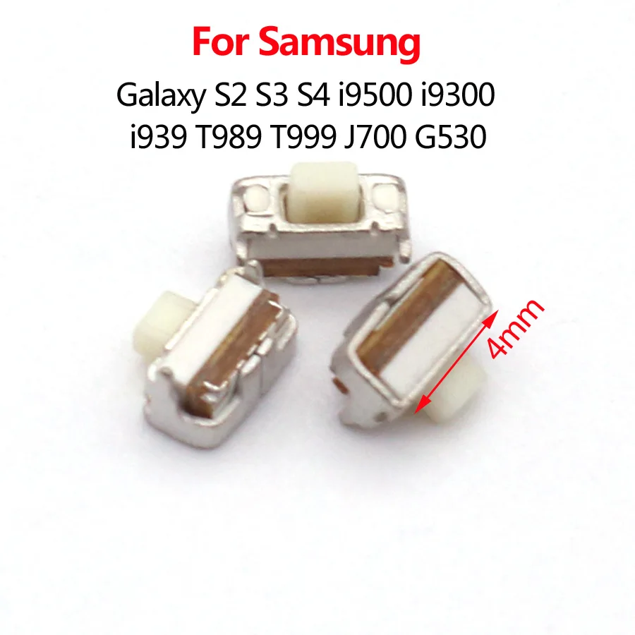 10PCS 4mm Power Key Button Switch On/Off For Samsung S4 S3 I9300 S2 Note 2 I9100 I9500 N7100 J1 Ace J2 Prime J320 J500 G530 G531