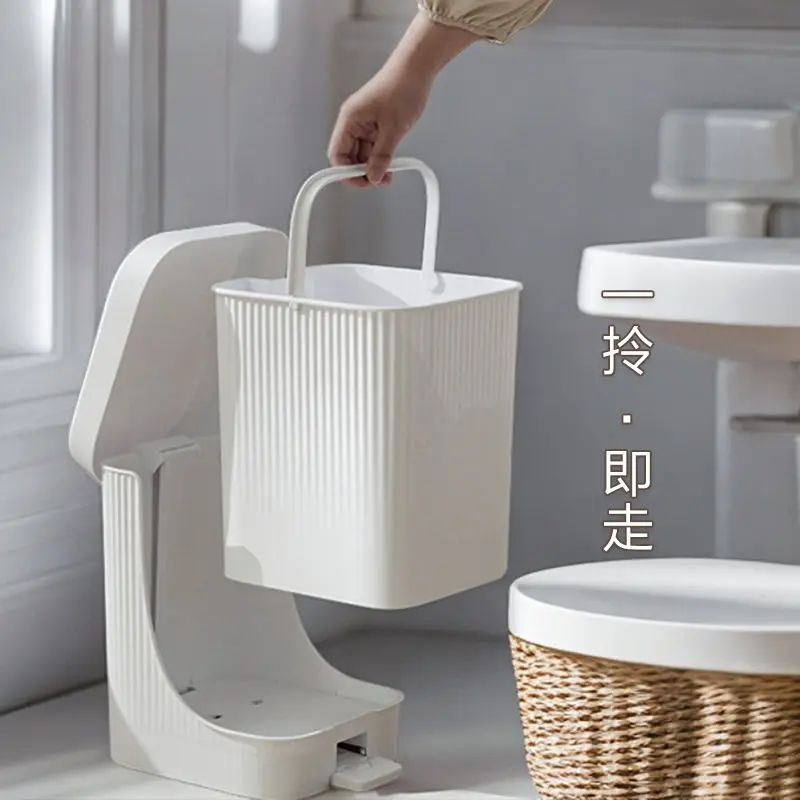 

Premium Foot Pedal Trash Can - Large Capacity Kitchen Bin with Lid, Stylish Household Design Kitchen Trash Can Garbage Bin