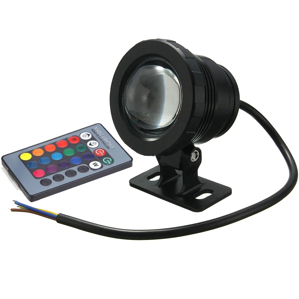 RGB LED Lâmpada Subaquática com Controle Remoto, Impermeável, Piscina, Lagoa, Aquário, Luz LED, IP65