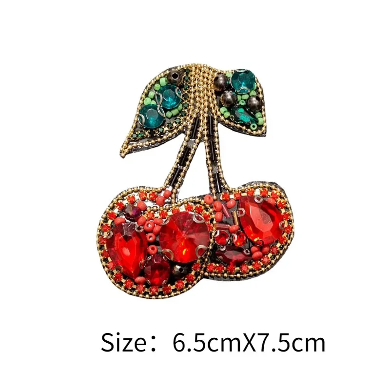 

Handwork Nailed Beads Rhinestones Small Cherry Sewing Patch Shoes Hats Boxes Bags Clothing Decorative Accessories
