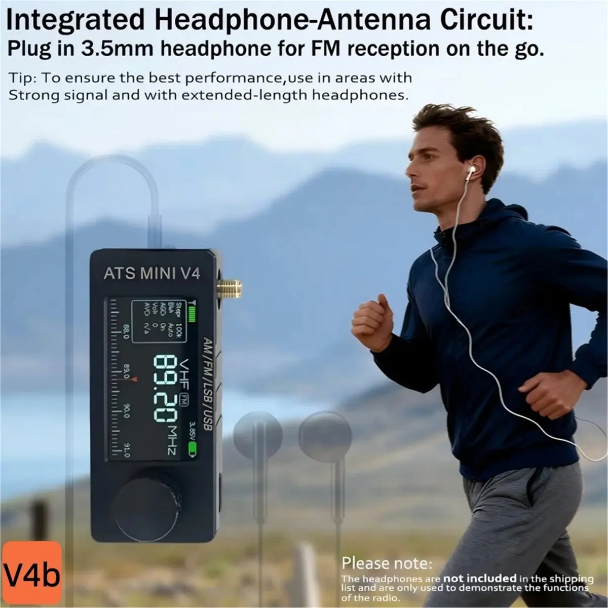 ABGN Metal Shell V4b ATS MINI SI4732 Radio All Band FM AM SSB LSB USB with Built-in Hi-Z Headphone Amplifier Circuit view 5