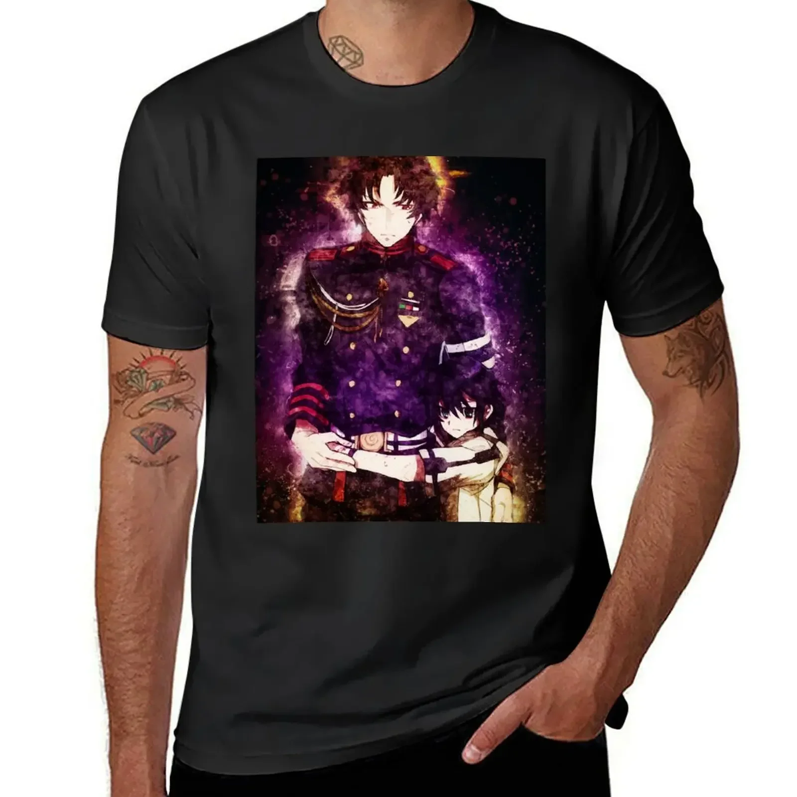 Guren Ichinose Seraph of the end Anime T-Shirt man clothes shirts graphic tee Men's cotton t-shirt