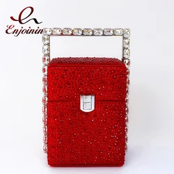 Borse da sera di lusso con pochette da festa con scatola di diamanti per borse e borsette con manico in metallo firmate da donna borsa a tracolla a catena femminile Chic