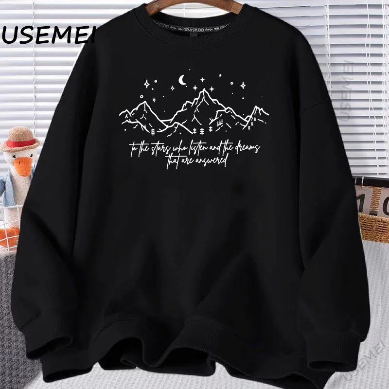 Suriel Tea Co Women's Sweatshirt Harajuku Pullover A Court of Thorns and Roses Bookish Hoodie Vintage Streetwear Clothes