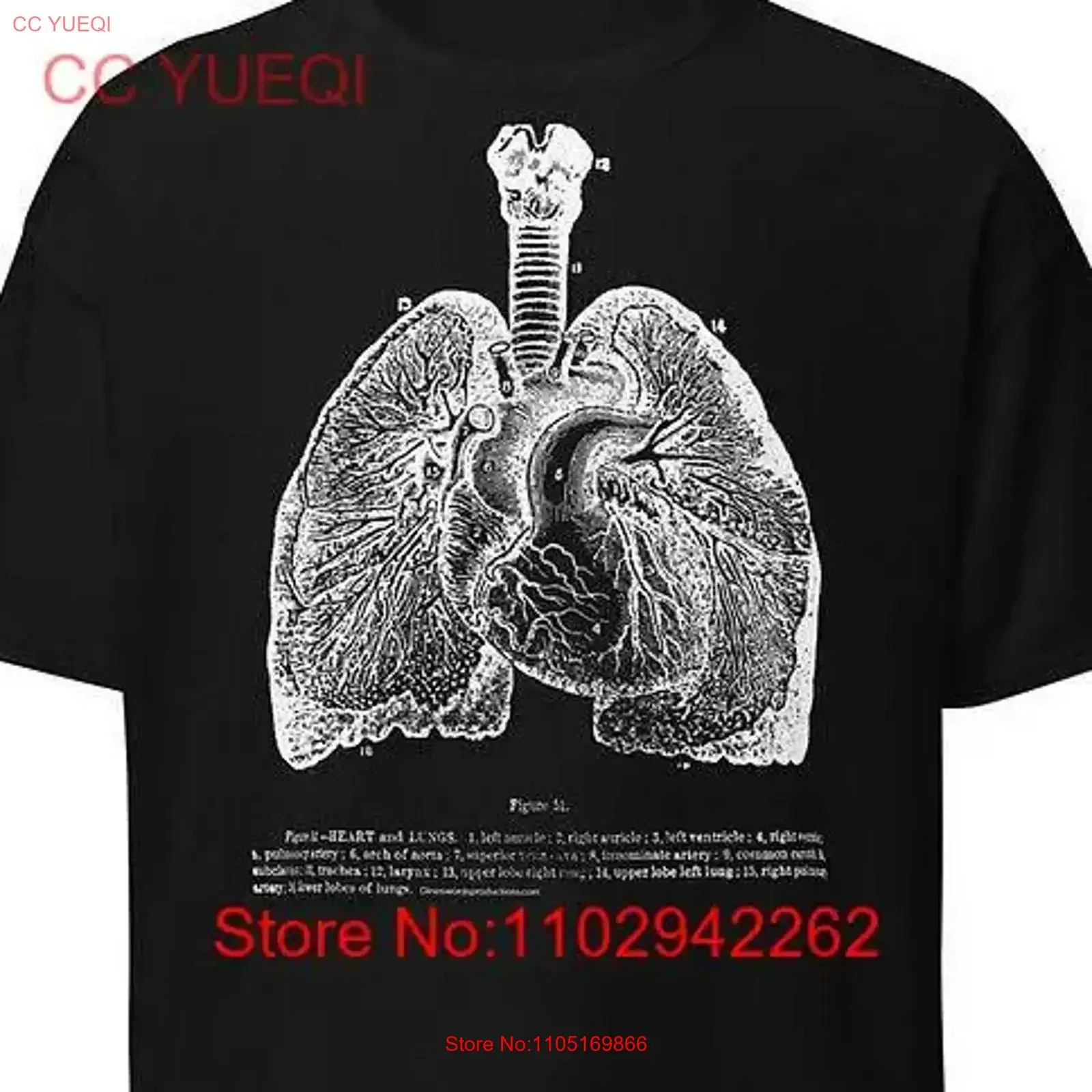 Lungs Oddity T Shirt Handcrafted for Unique Souls antique art gothic vintage Washed Casual Comfortable Breathable Slightly