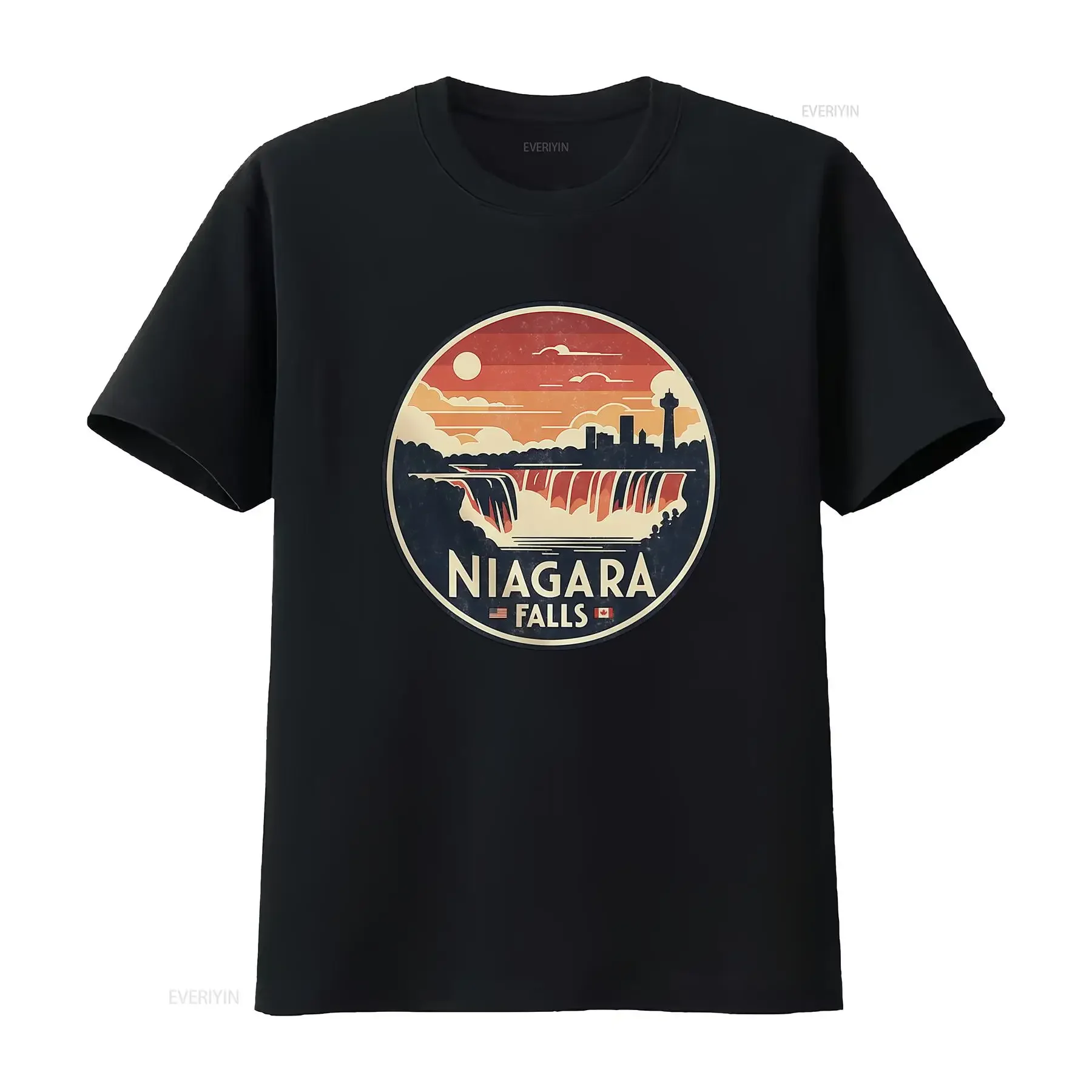 Niagara Falls T Shirt for Family Travel Vacation New York State Ontario Canada Crewneck Waterfall Lovers vintage Washed Unisex