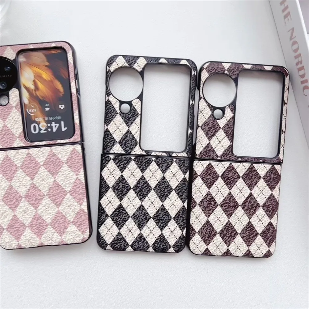 Luxury Fashion Snake Pattern Crossbody Long Short Chain Leather Case For OPPO Find N3 Flip Case Find N2 Flip Huawei P50 Pocket