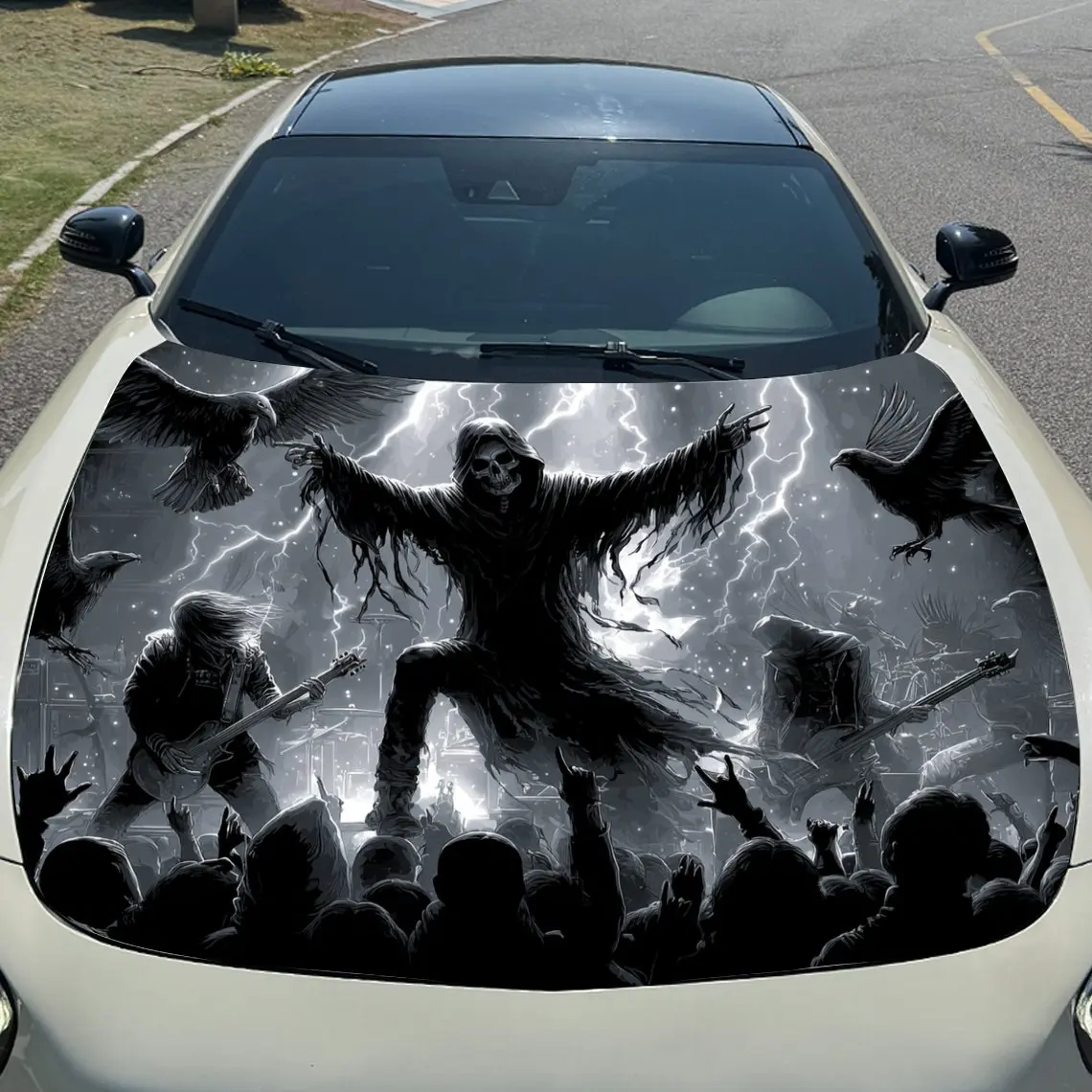 غلاف فينيل للسيارة من Wild Party Live Rock Nether Realm، ملصق غطاء السيارة المقاوم للماء من مادة PVC، عصا ذاتية اللصق مقاومة للخدش