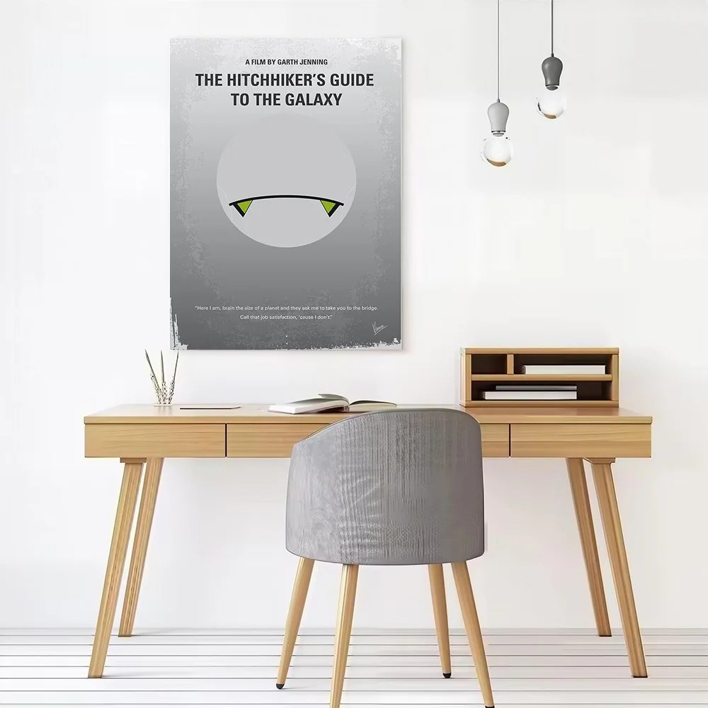 No035 My Hitchhiker Guide Minimal Movie Poster Customizable Printed Canvas Painting for Pictures Wall Art Living Room Decoration