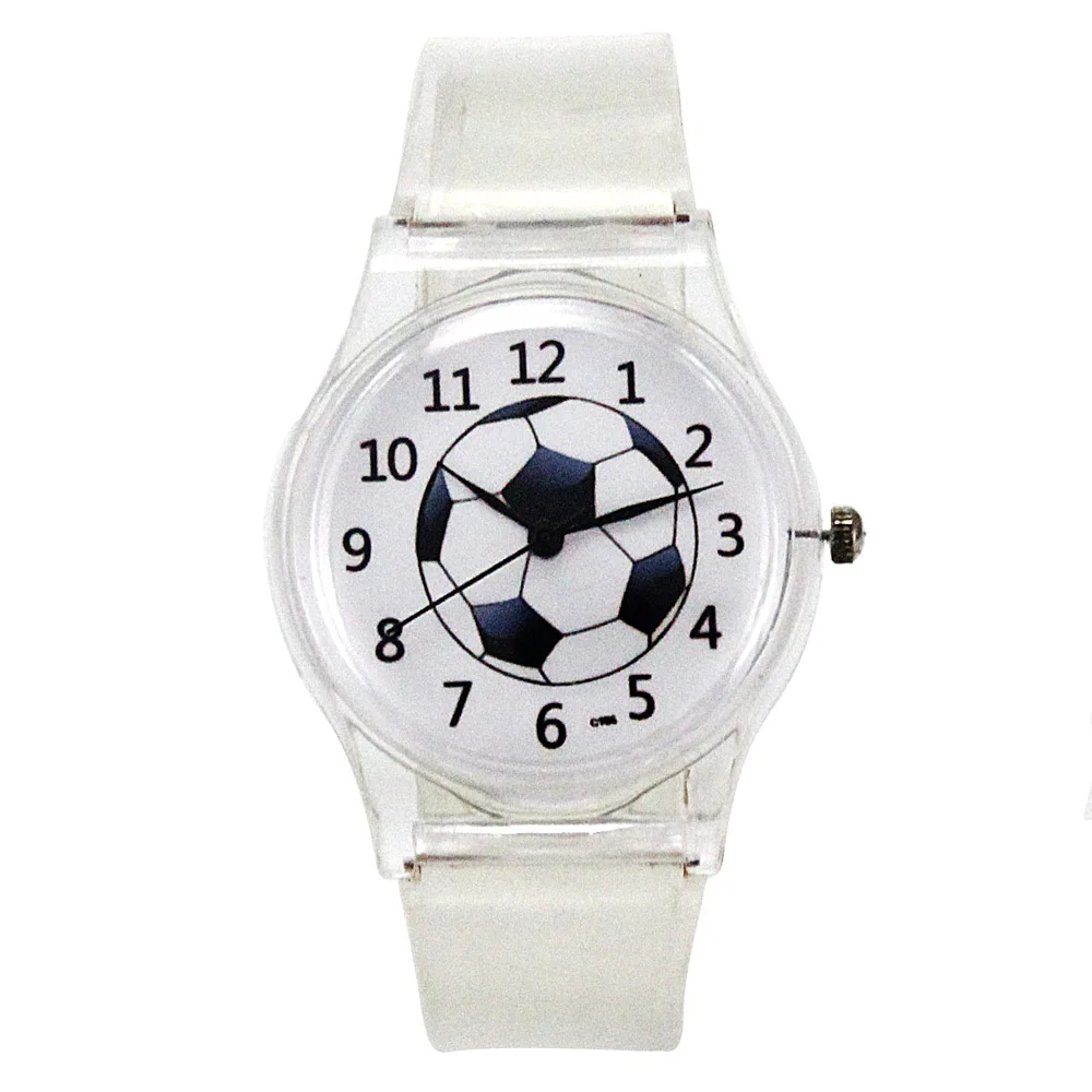Football Children Soccer Ball Watch Accessories Wholesale Sales Kids Cartoon Sports Clock Safe Eco-friendly Transparent Rubber