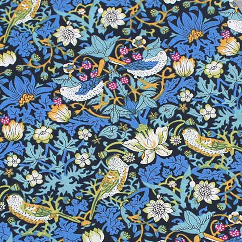 William Morris Fabric Thin Cotton Poplin Classic Pattern for Sewing Dresses Clothes by Half Meter