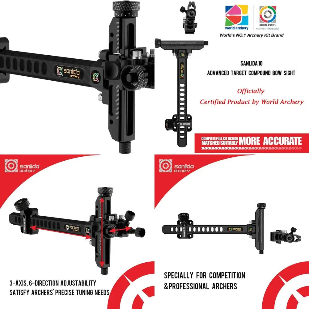 

Archery Hero10 Advanced Target Compound Sight Without Scope,9" Carbon Bar Crafted from Precision CNC-machined 6061 Aluminum for