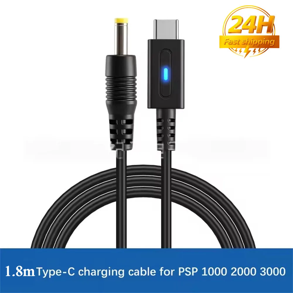 Type C 45W PD Charge Cable for PS One Sega Mega Drive 2 PS2 7W USB C Gaming Power Supply Cord Charging Game Controller Wire