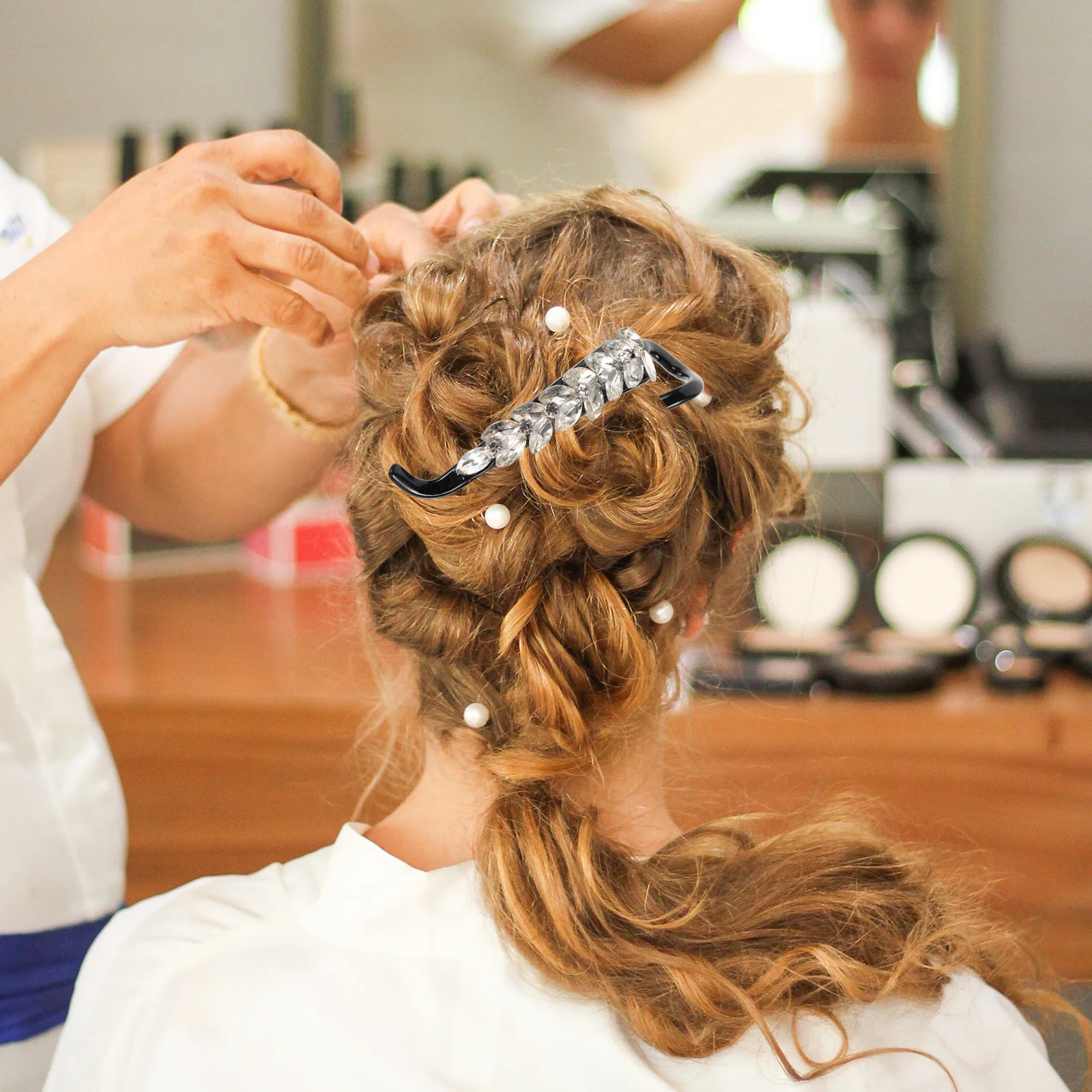 

2Pcs Banana Hair Barrette Rhinestone Hair Clips Stylish Accessories for Women Work Party Date Clips Banana Barrettes for Girls