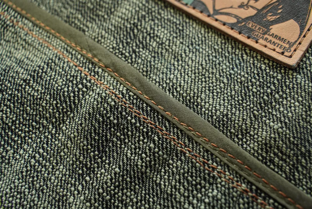 Sauce Zhan Men's Denim Jacket 20oz Heavyweight Selvedge Denim Slub Yarn Double-Dyed Year of The Snake Edition Loose Fit