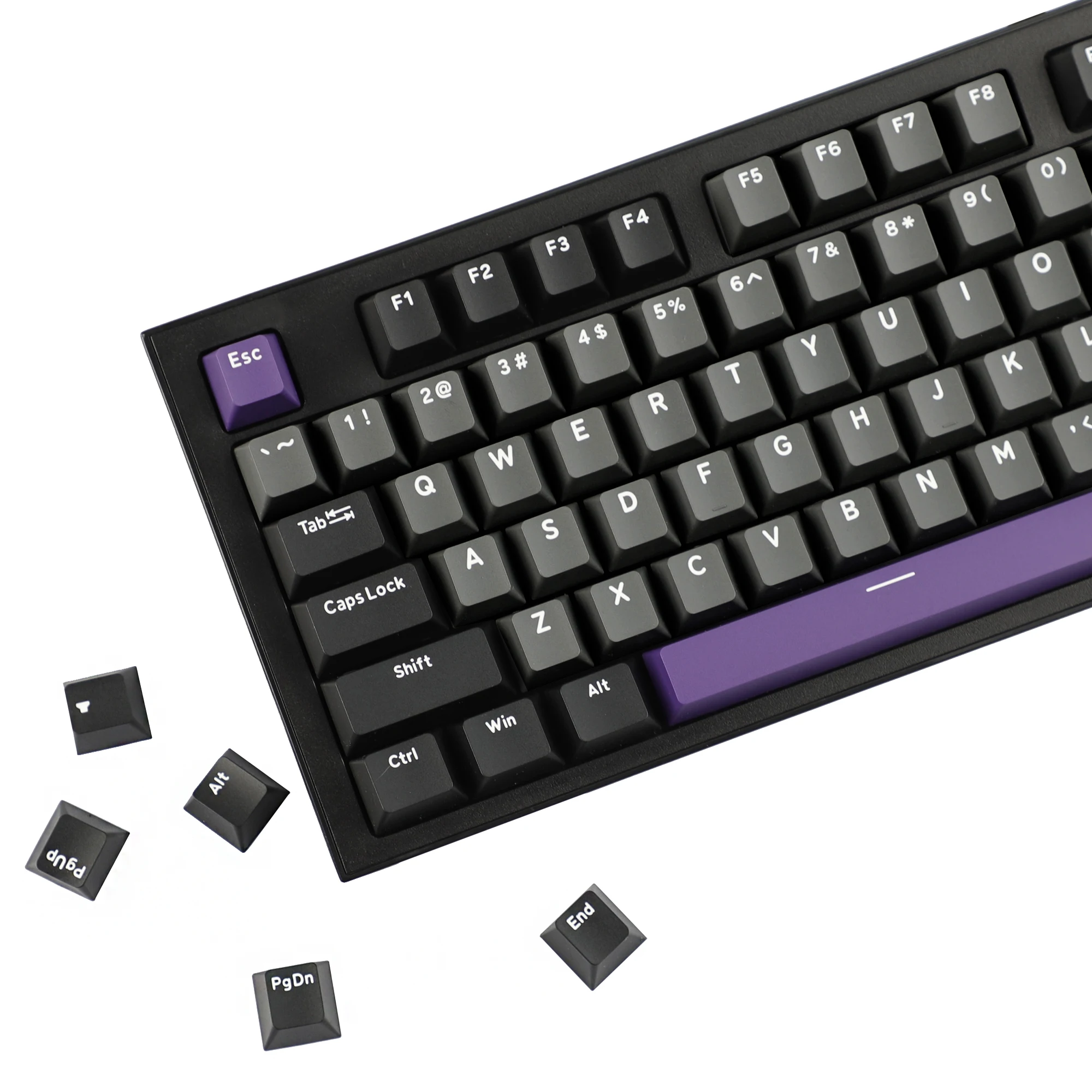 2027 New 124 Keys Phantom Double Shot PBT Cherry Profile Top Print Keycaps Suitable for 61/68/84/104/108 MX Mechanical Keyboards — product photo 1 of 1