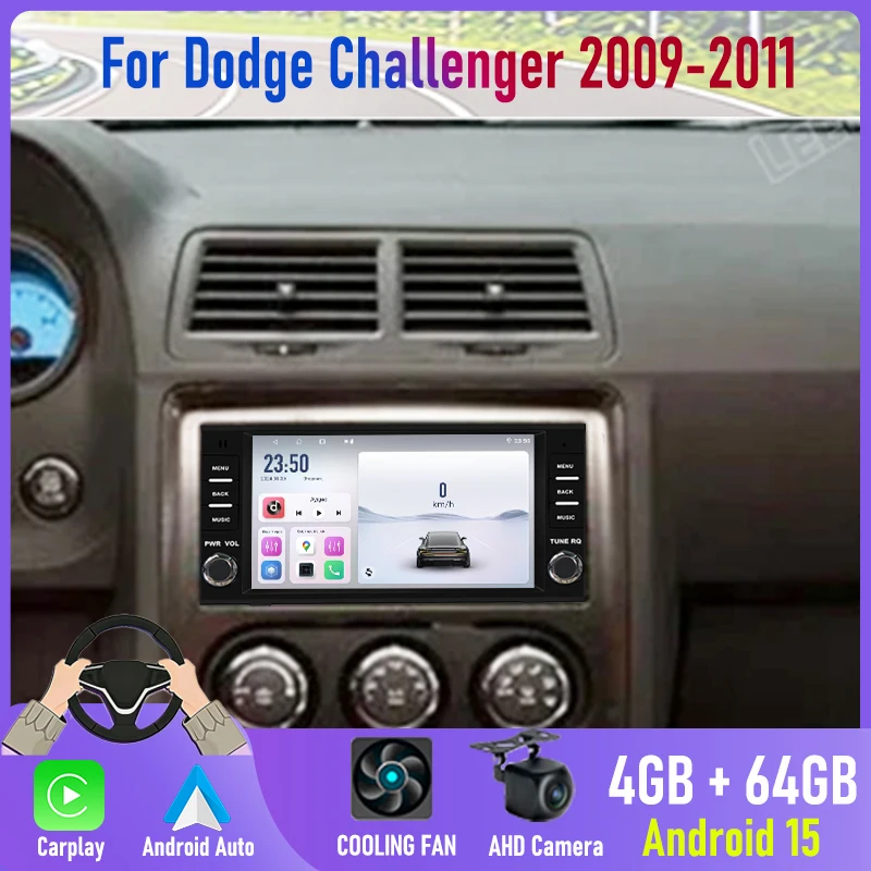 

7'' For Dodge Challenger 2009-2011 2DIN Android 15 Car Radio Head Unit Carplay GPS Nav Bluetooth Rear Camera Stereo Car Access